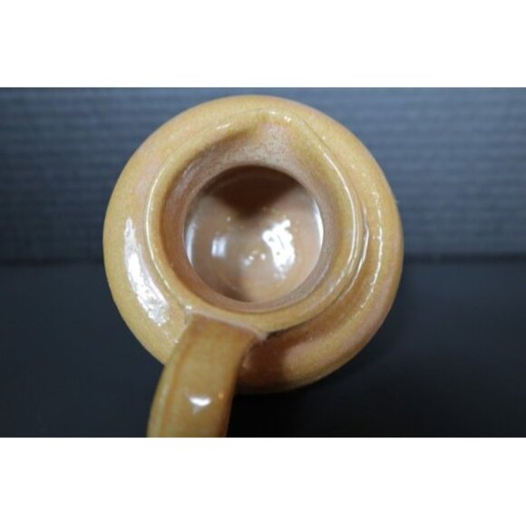 Rustic Yellow Organic Hand Thrown Art Pottery Pitcher signed Leni 3 - Picture 10 of 15